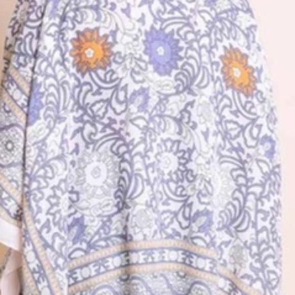 Touch of Morocco Tapestry Tassel Boho Kimono Wrap Shawl Ivory - Picture 3 of 3